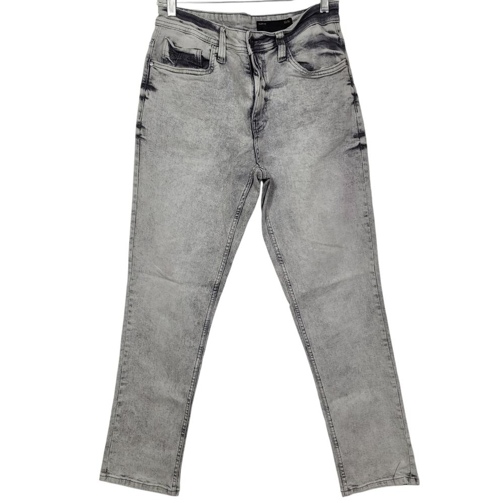 Six Lincoln Men's Gray Slim Fit Denim Acid Wash Jeans Size 32